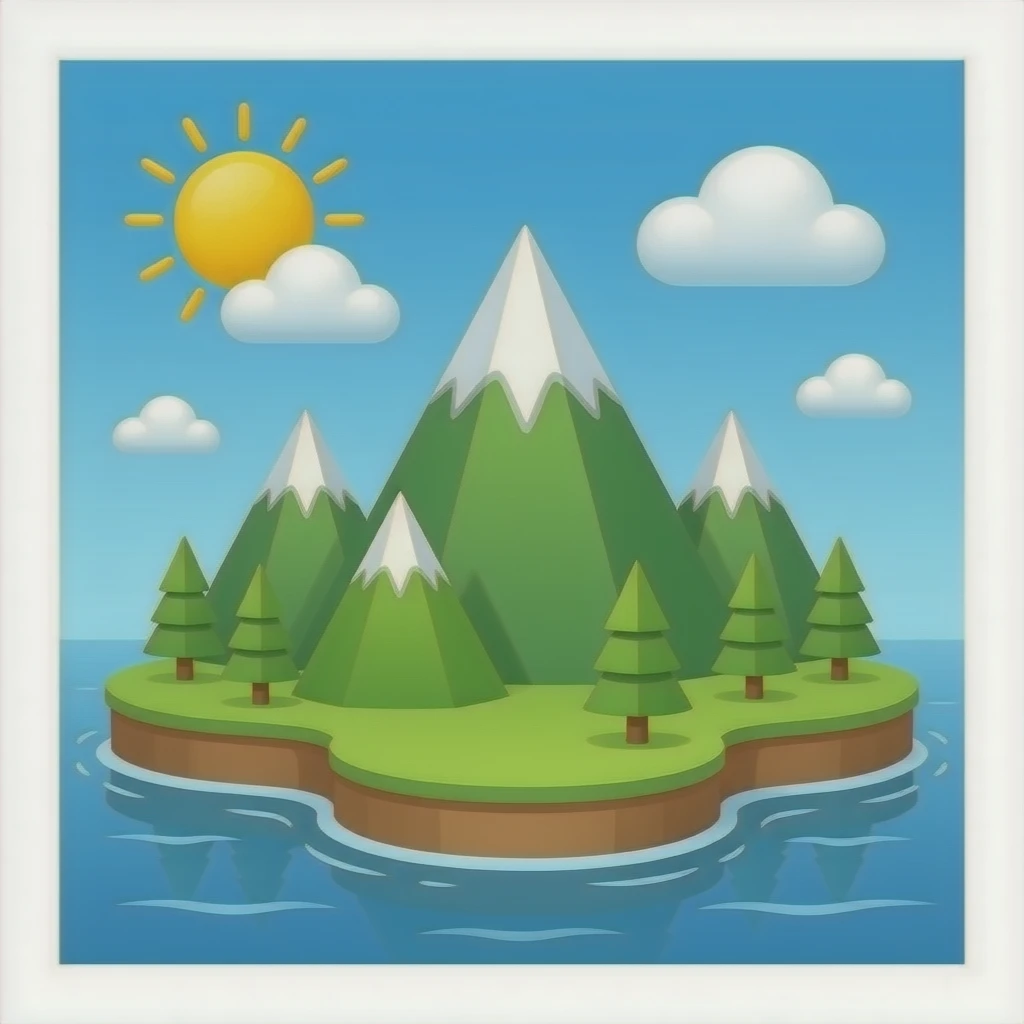Plusieurs montagnes comme une ile emoji