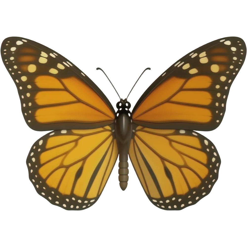 Borboleta laranja 3d emoji