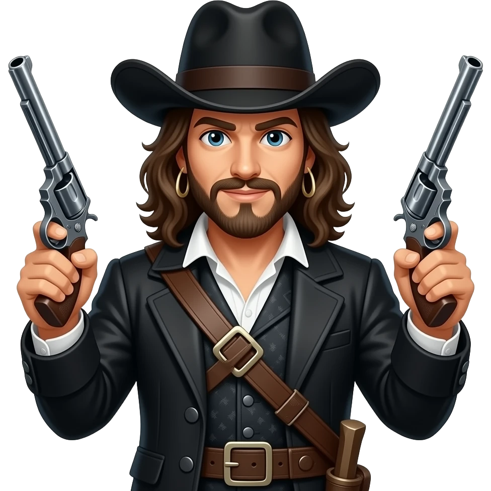 Freemason dressed as a highway man With two pistols emoji