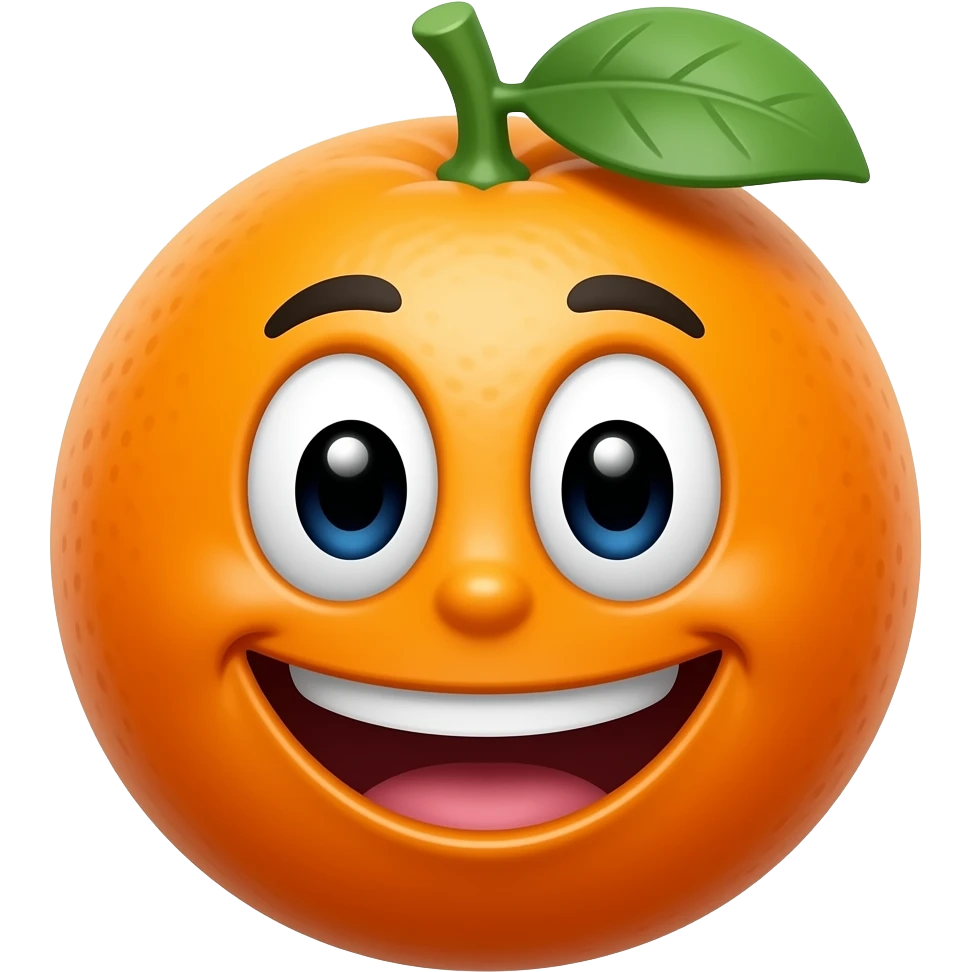 Happy Otto the Orange, the SU mascot emoji