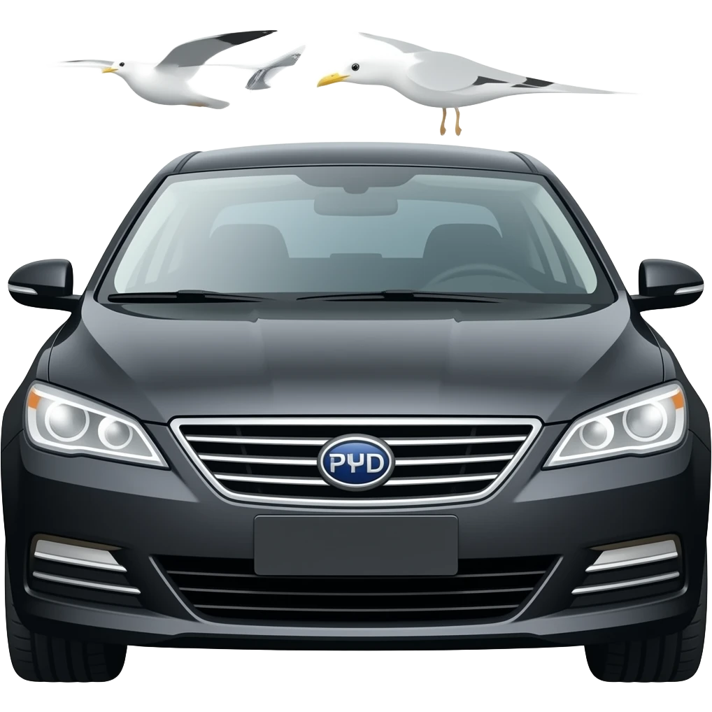 black byd seagull car emoji