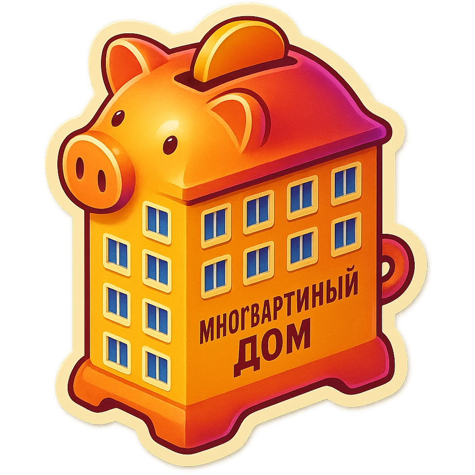 Многоквартирный российский дом в виде копилки emoji