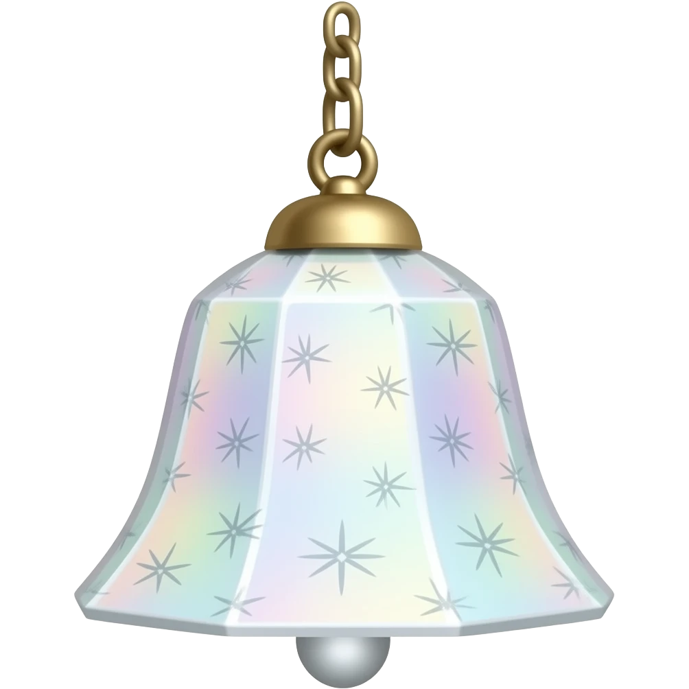 Hanging Iridescent pastel while sakura crystals white-pearly suncatcher with bell LAMP emoji
