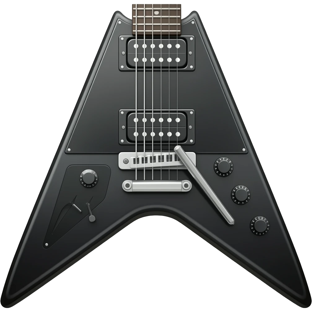 Black, super ST shaped electric guitar emoji