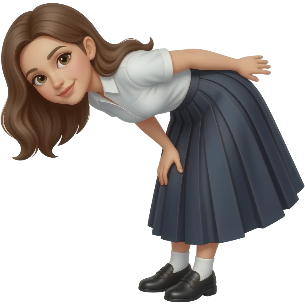 woman bent over with skirt emoji