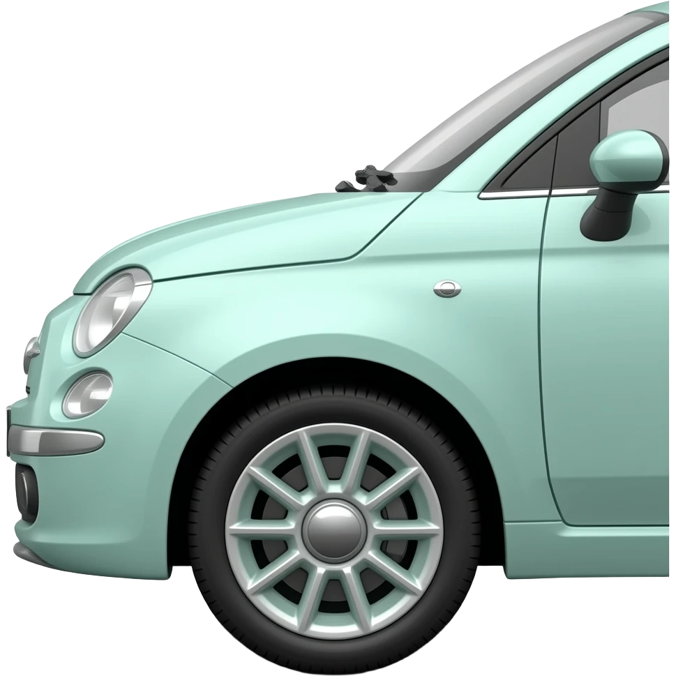 mint green fiat 500 2017 twinair side view vintage 1957 wheels emoji
