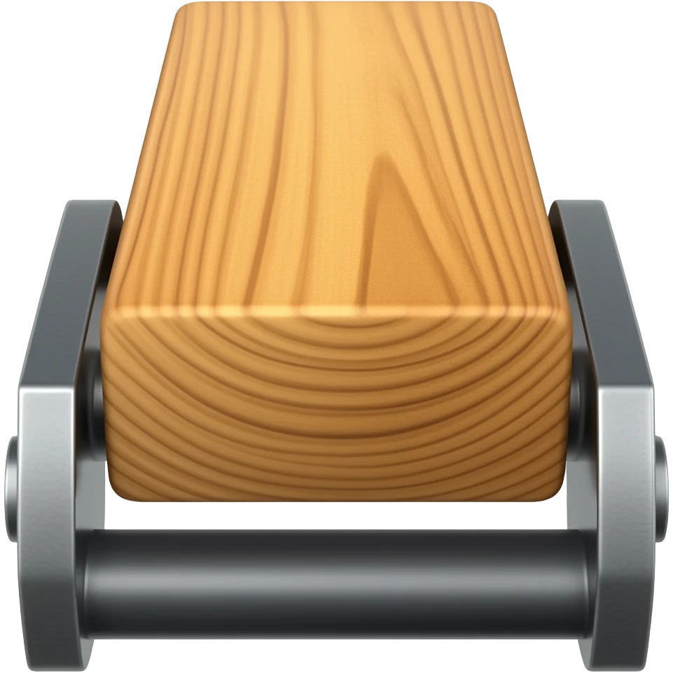 wooden plank on black roller emoji