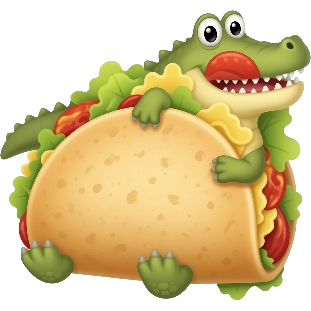 quesadilla fused with crocodile emoji