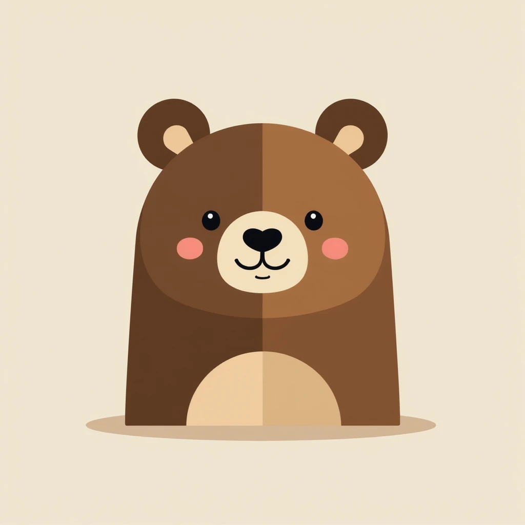 Flat design style bear emoji
