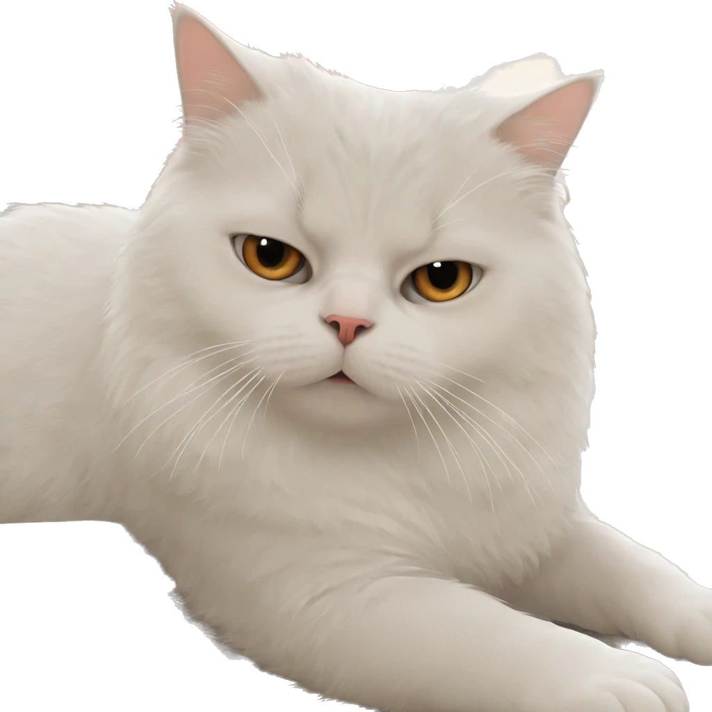 white cat by building emoji