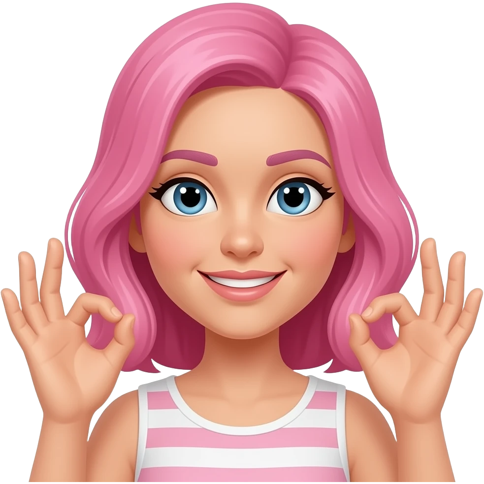 MUJER ALTERNATIVA DICIENDO ok CON LAS MANOS CON CABELLO ROSADO emoji