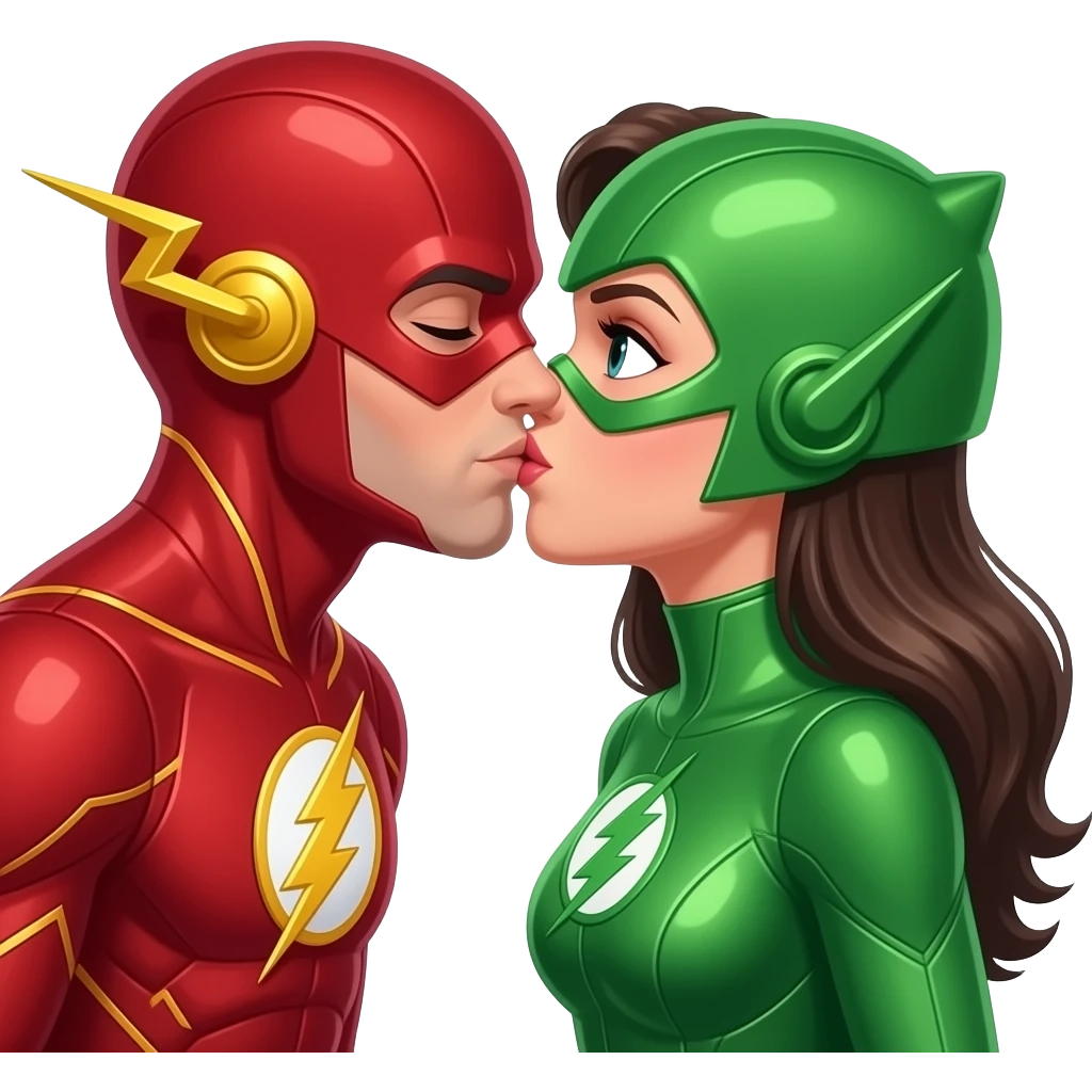 The Flash in Kiss She Flash Girl Romantic Hulk Mix "3d Emoji Old" emoji