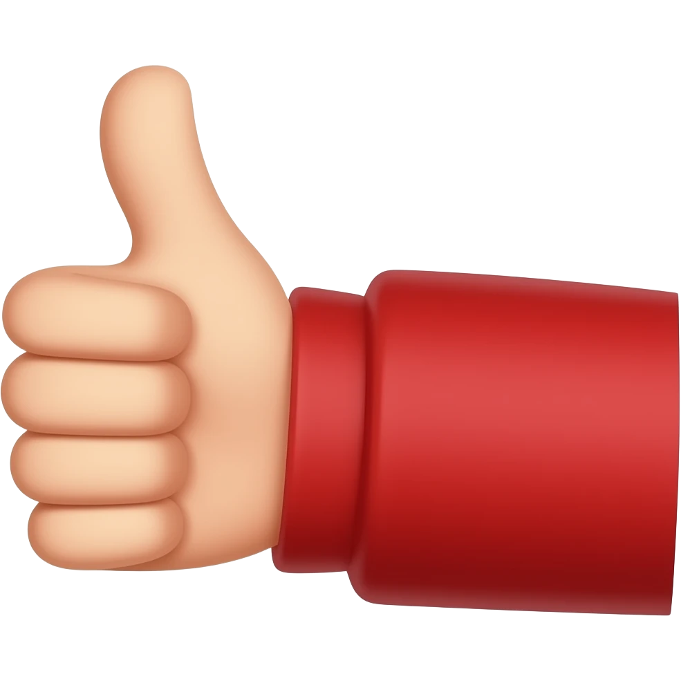 Red turtleneck looks good no person included with thumbs up emoji