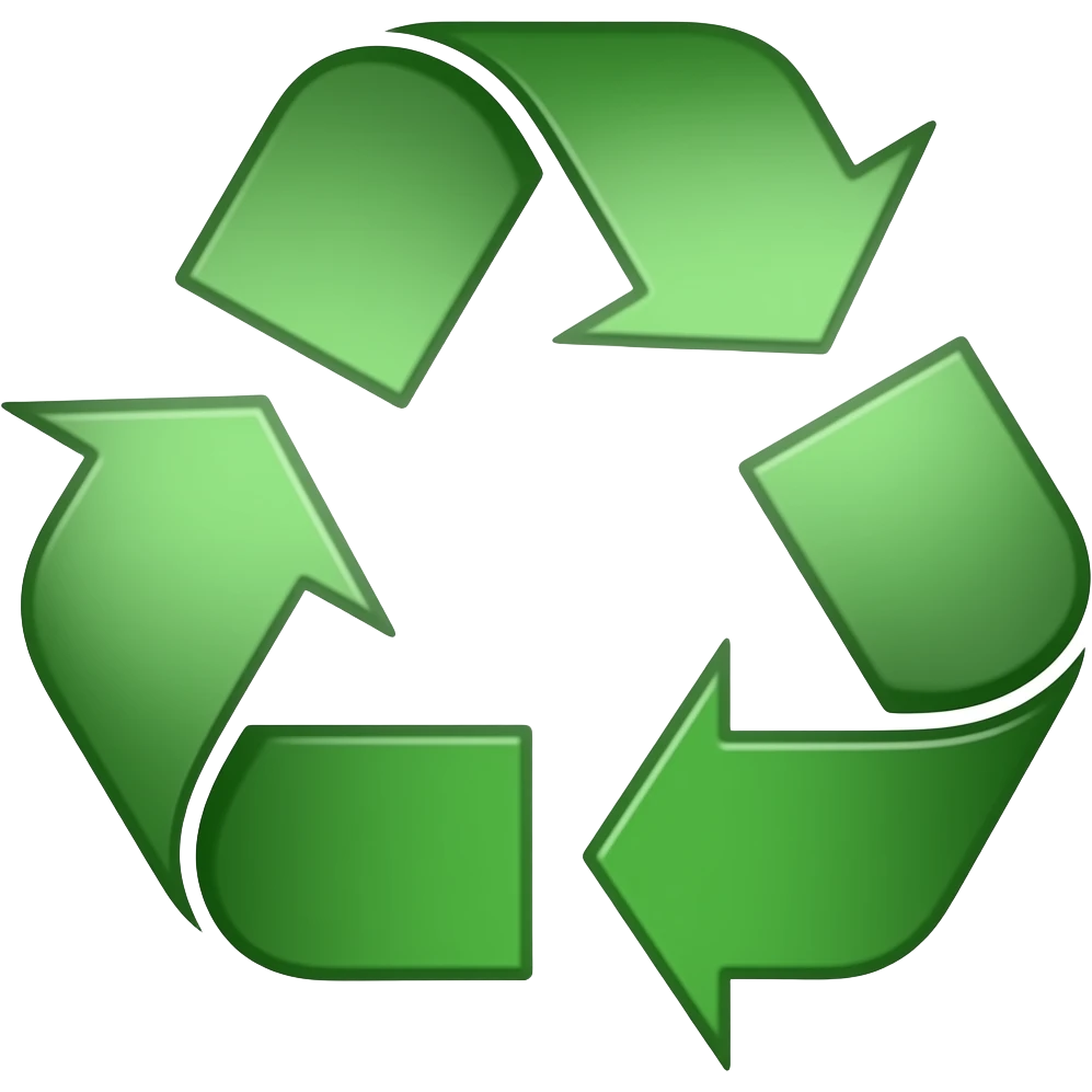 RECYCLE SYMBOL WITH ONE OF THE THREE ARROW BEING STRAIGHT emoji