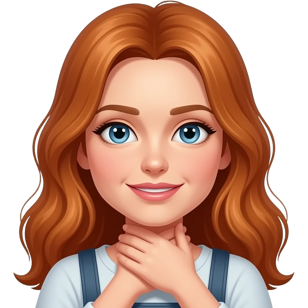 Long copper haired white woman getting choked emoji