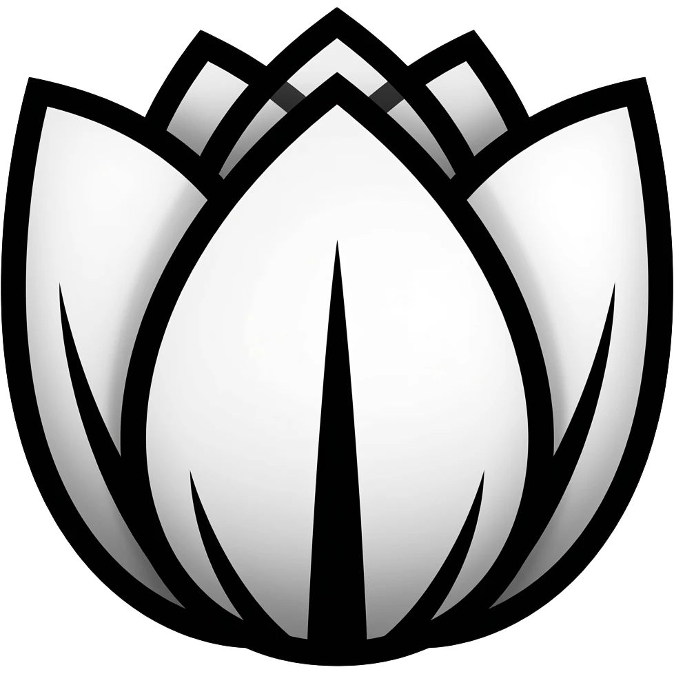 tulip with black bold stroke emoji