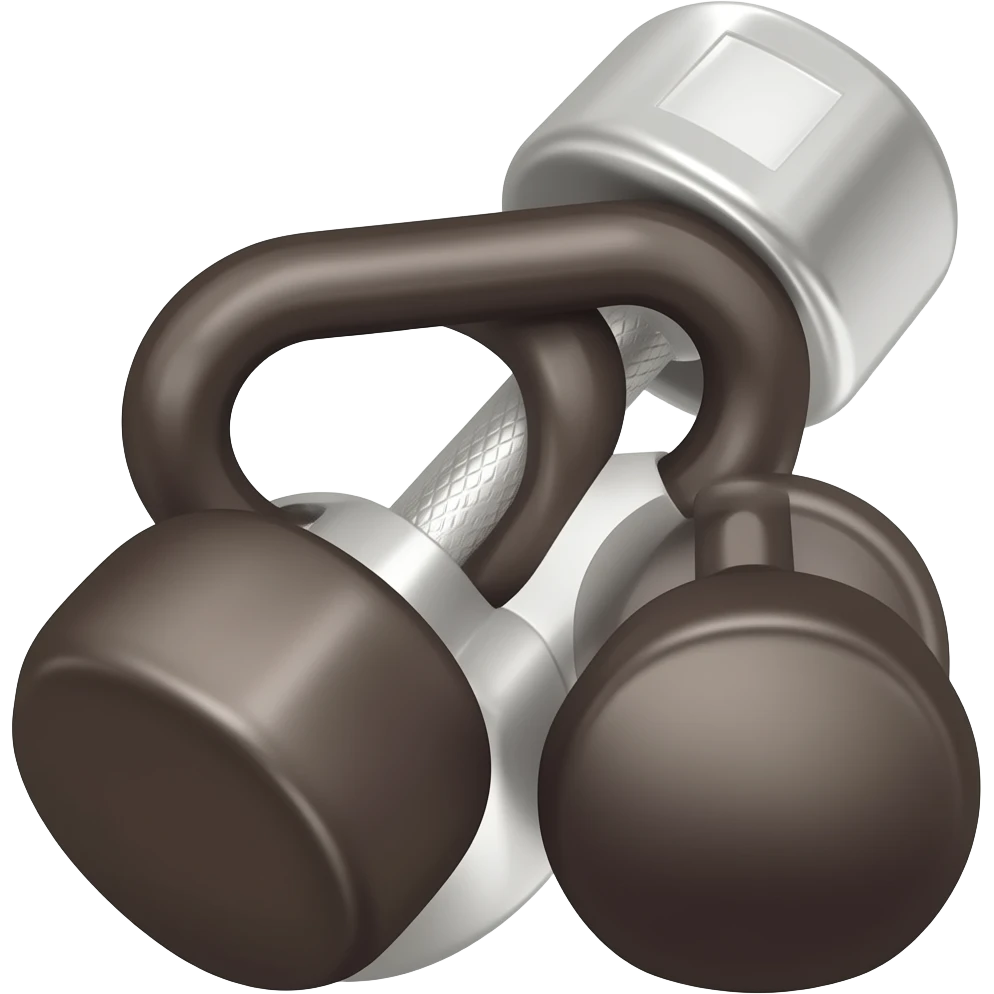 dark brown on an agle side by side dumbbells emoji