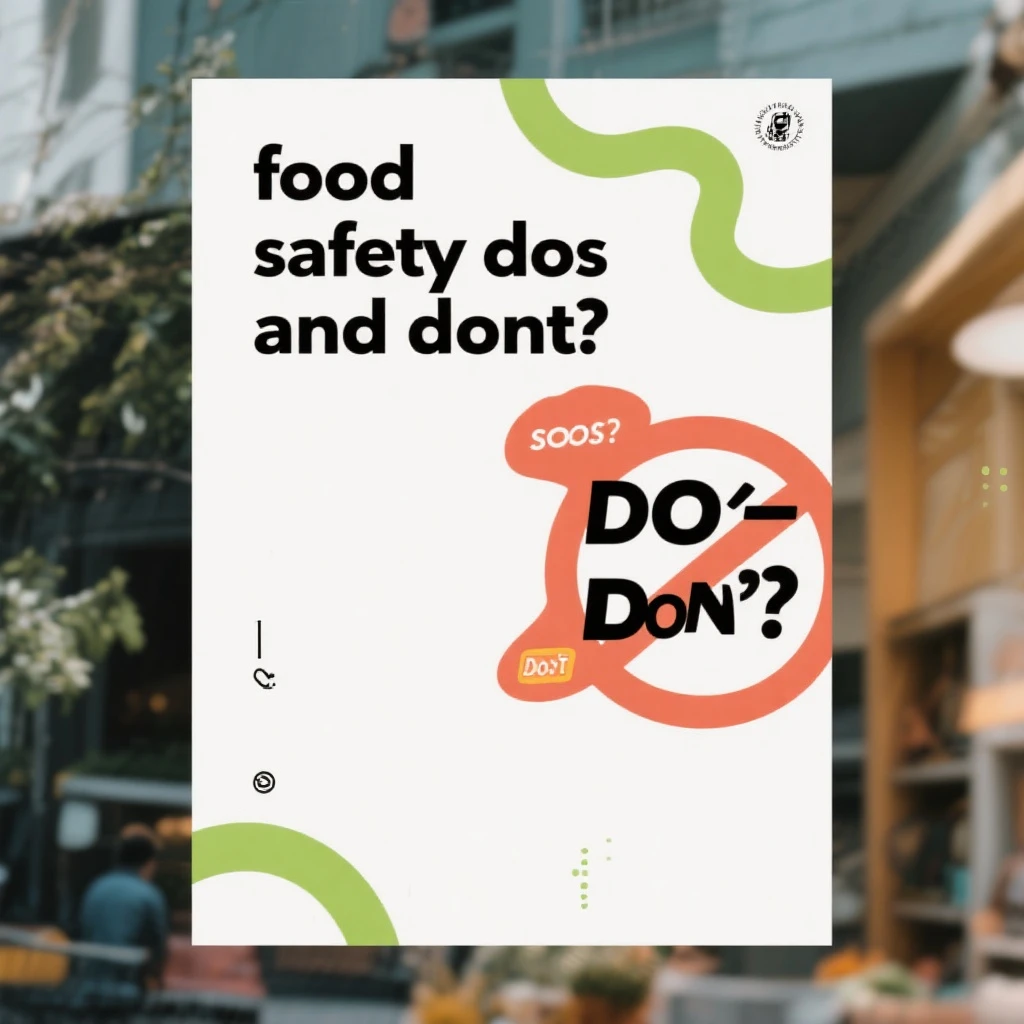 make a detail poster with title of "food safety dos and dont" emoji
