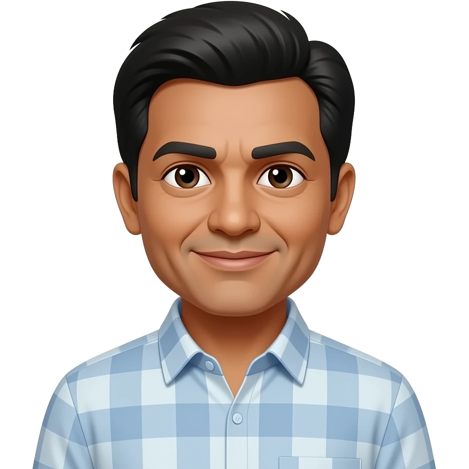 Indian with straight hair in 50's emoji