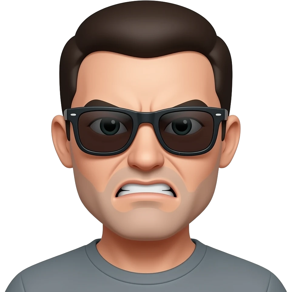 make a emoji angry but use spec glasess emoji