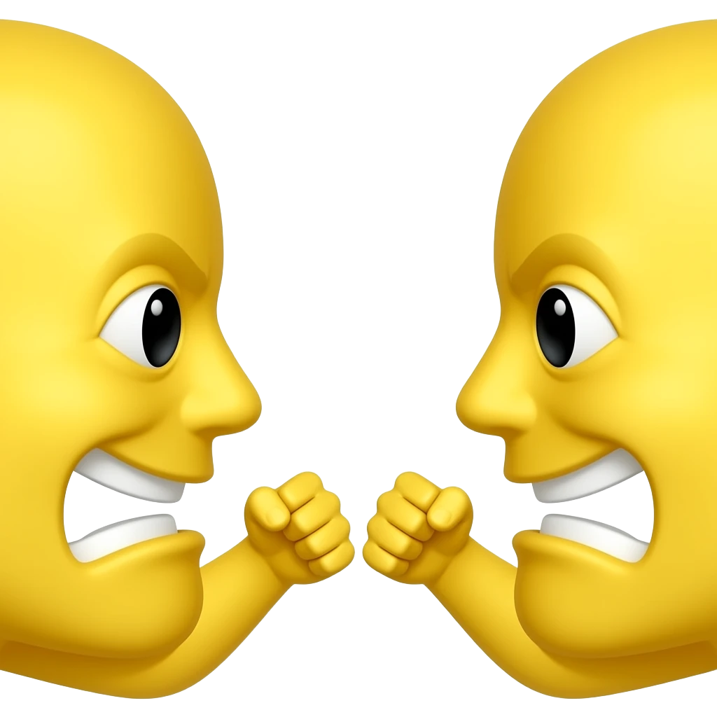 Yellow emoji fight emoji
