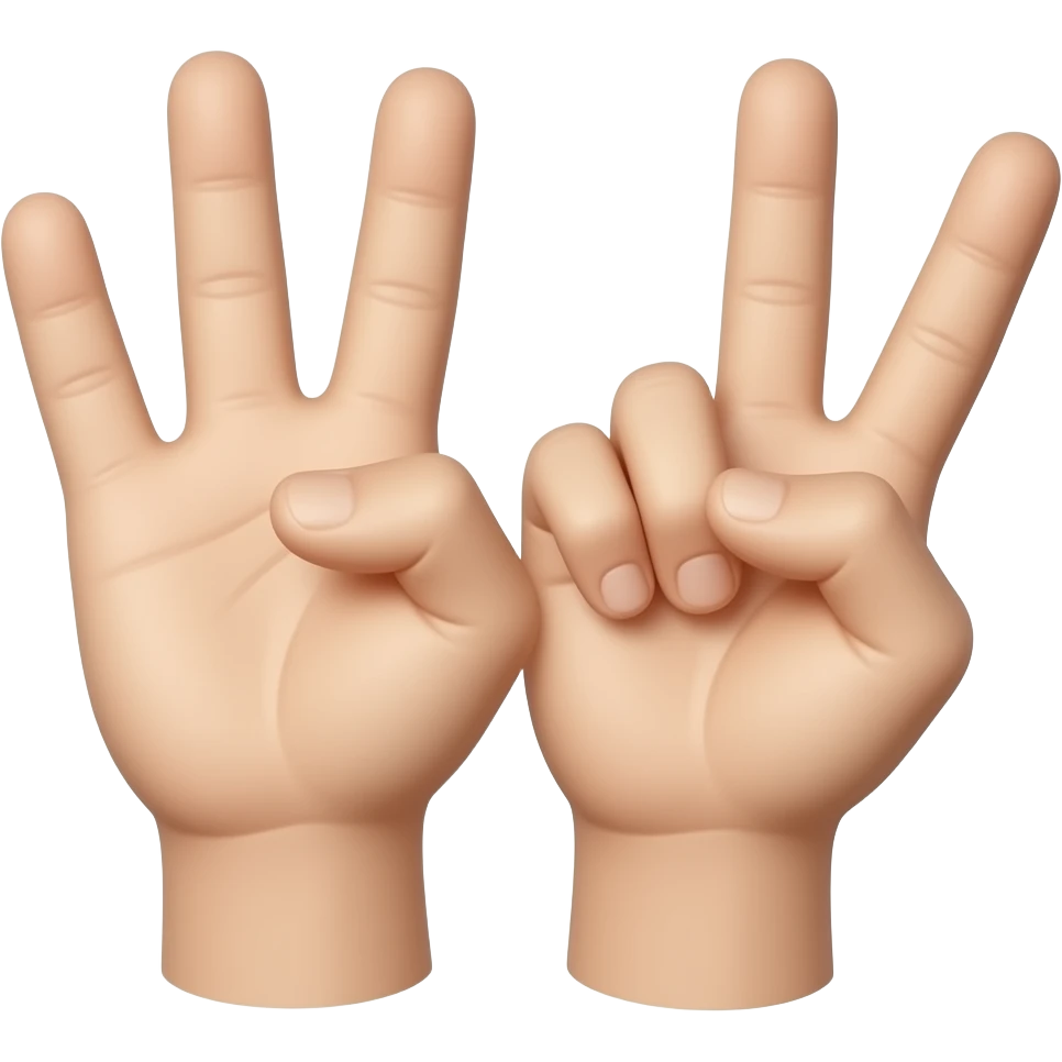 Three fingers in a W on a hand emoji