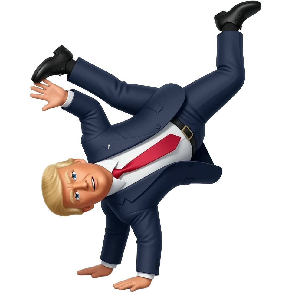 donald trump doing a cartwheel emoji