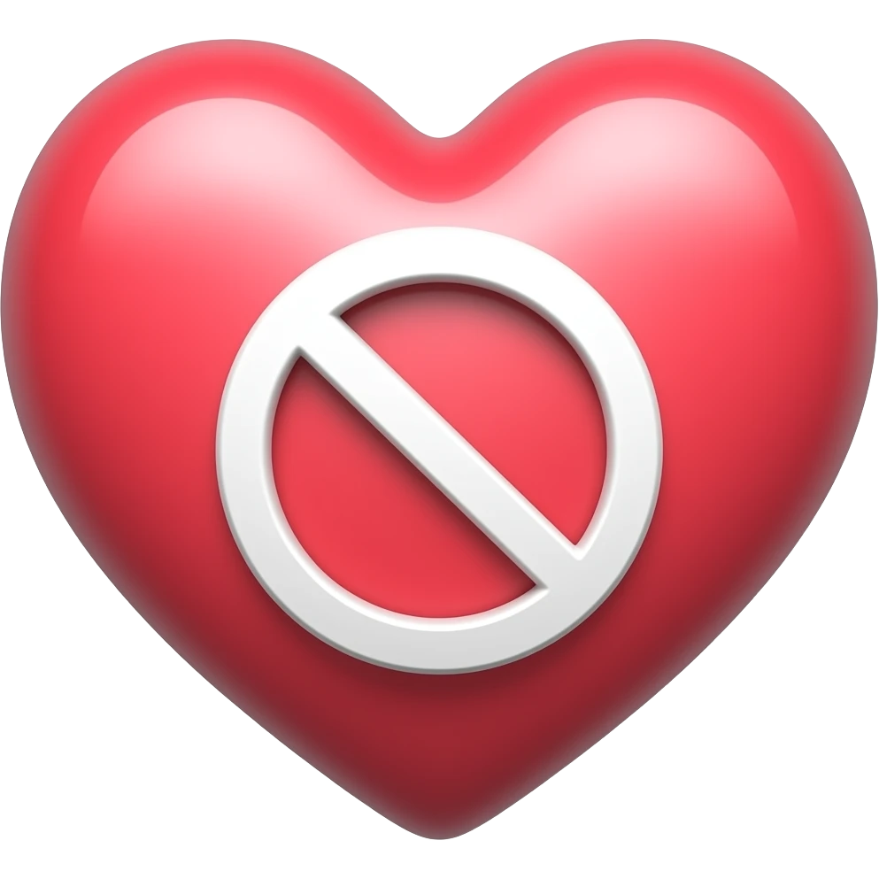 Hame un emoji de un corazón con una señal de prohibido emoji