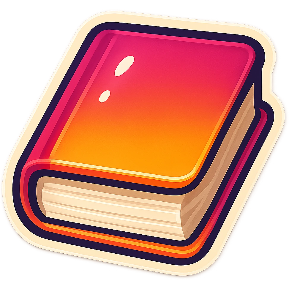 single book symbol, cartoon style sticker, simple and clear, no text emoji