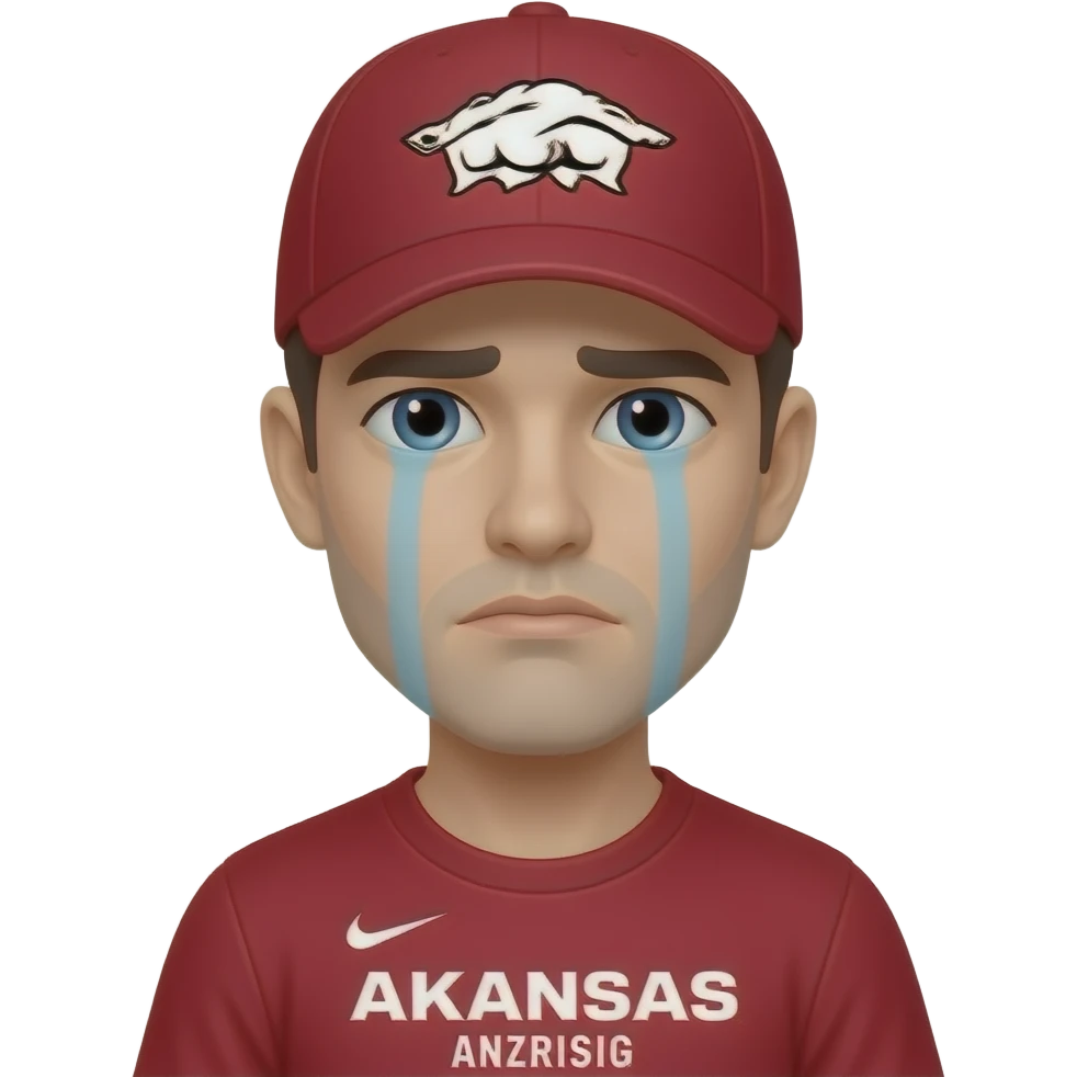 Sad Arkansas razorbacks fan emoji
