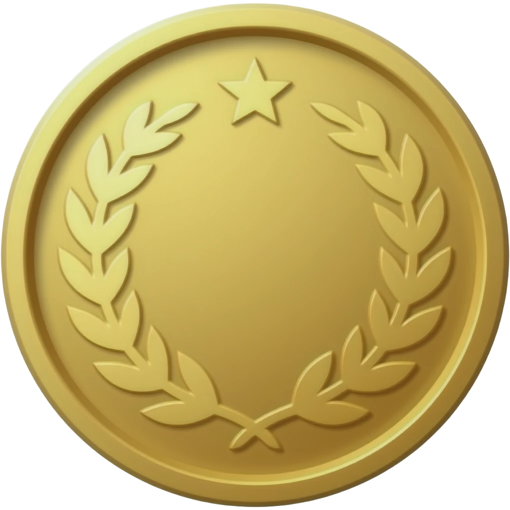 Золотая наградная монета emoji