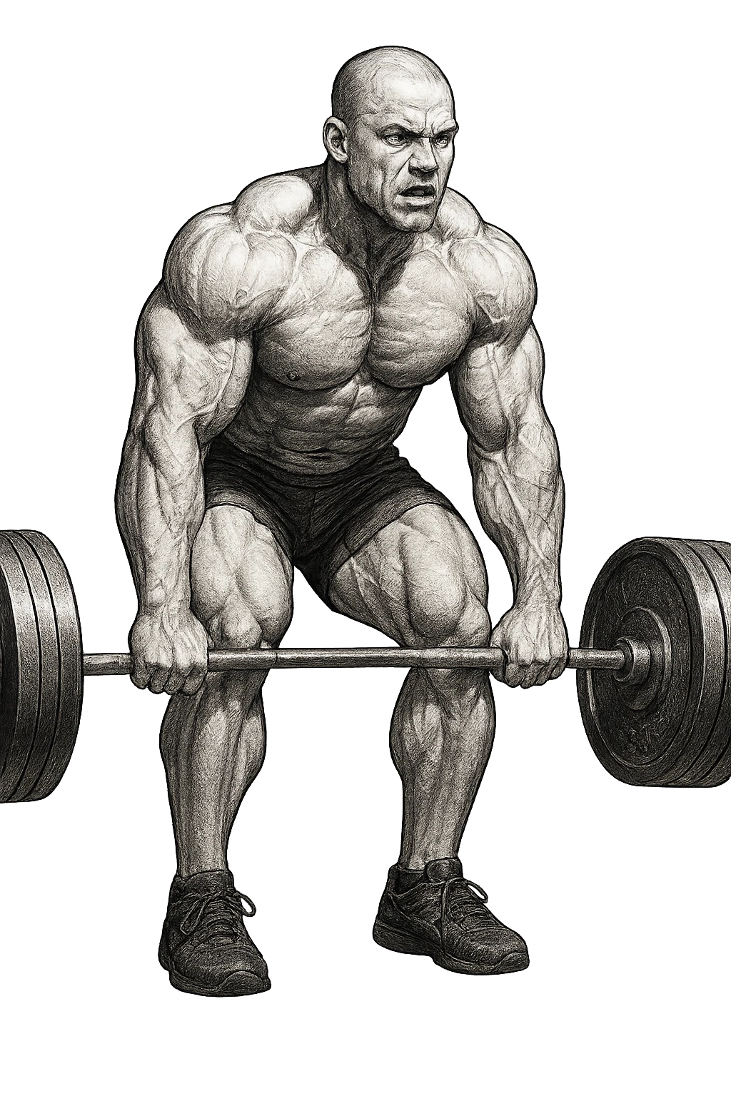 bodybuilder che fa stacco con bilanciere emoji