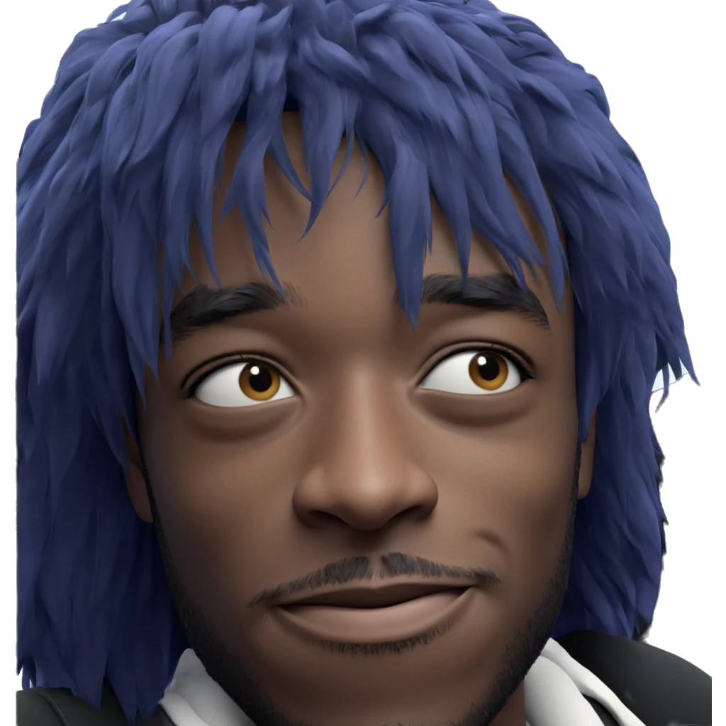 blue haired boy meme smile emoji