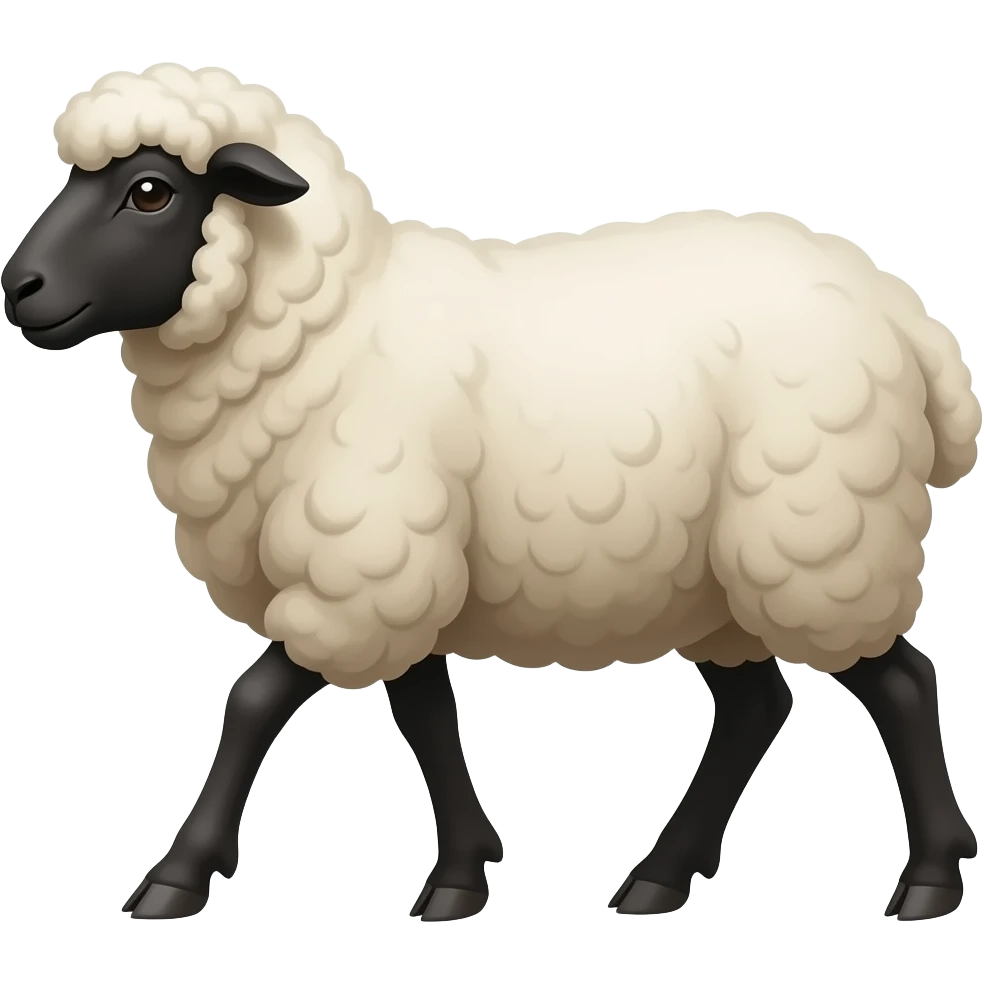 The cartoon ewe sheep walking emoji
