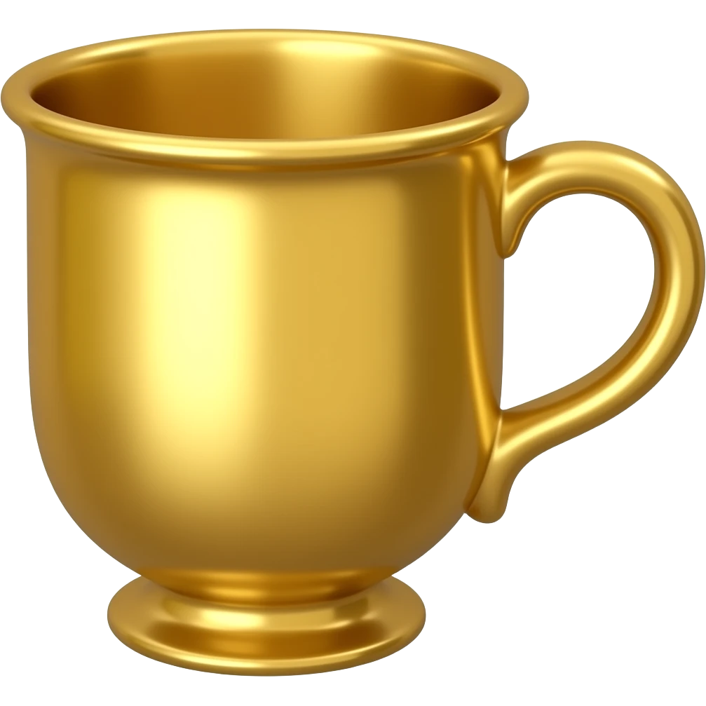 una coppa dorata spettacolare (in stile liquid glass a colori) emoji