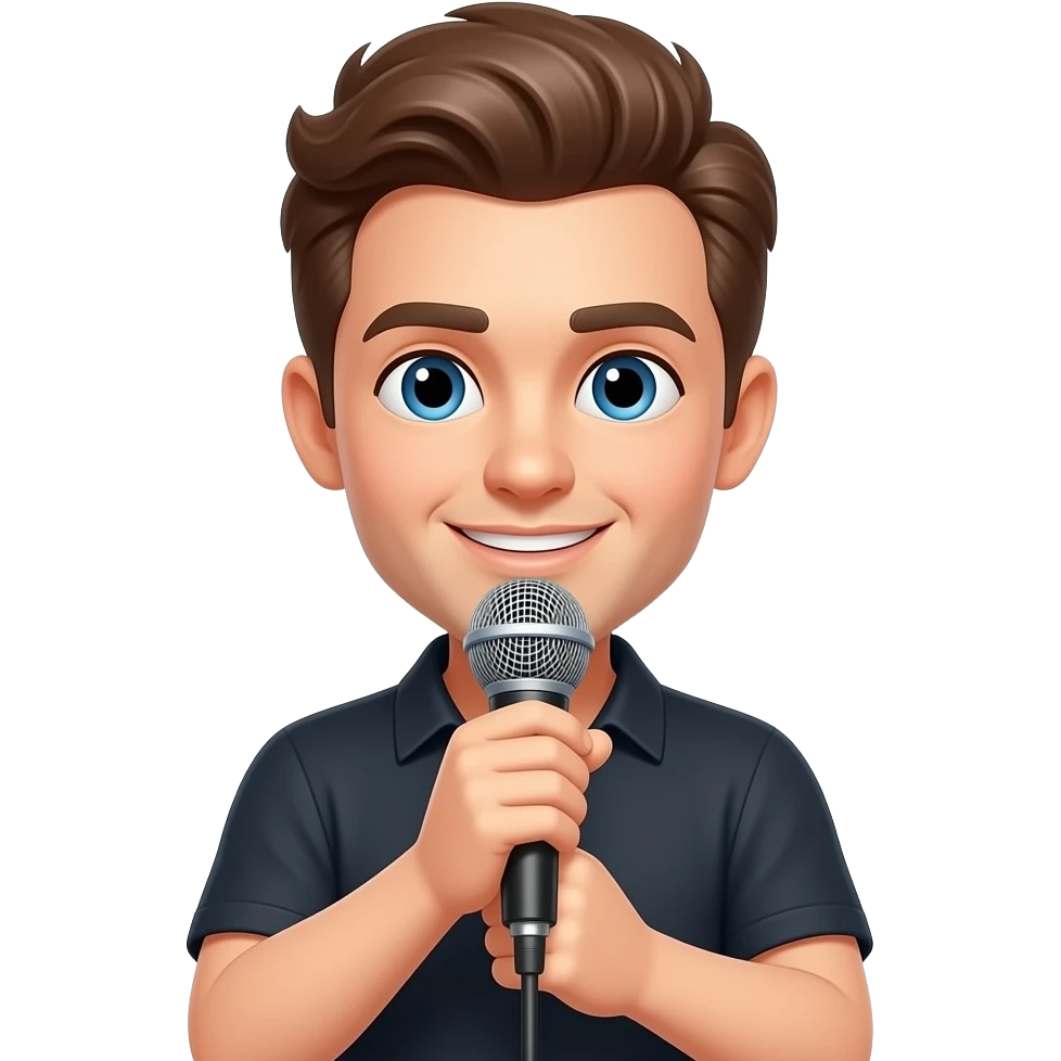 a  male singer with straight  hands and spice hairs emoji