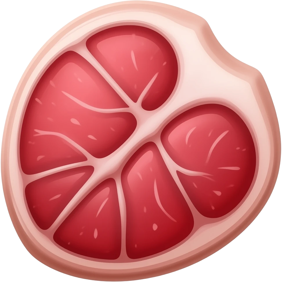 A amalgation of red flesh emoji