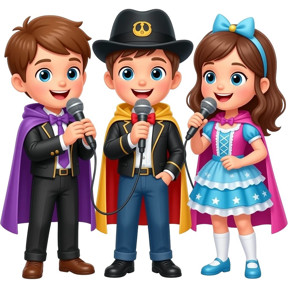 Tinbiriche  3. niños.   Y 2. Niñas   porles.   Los. Trajes   porles. Sus. Intrunmetos. Y los. Microfonos. Y. Cantan. Mentira. Haora. Esta. Kapi. Una.     Mujer. Animados. Ellos. Crecieron.  Con micki emoji