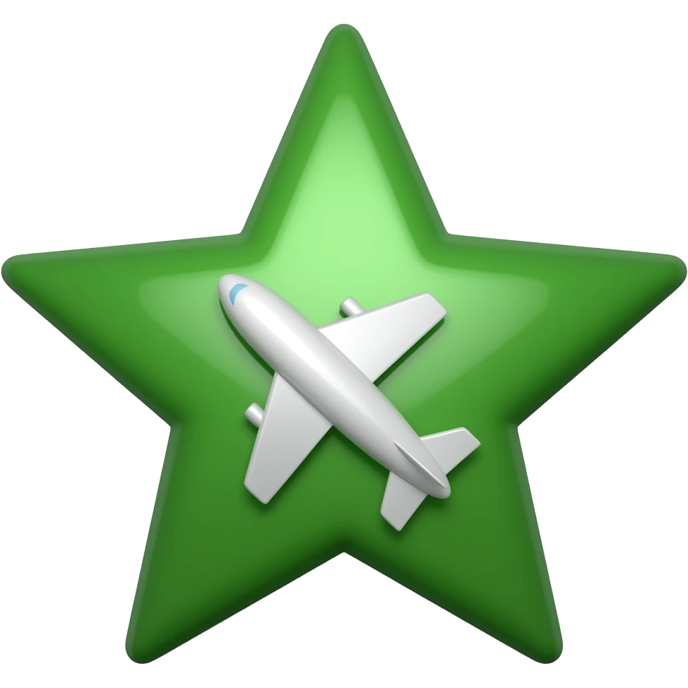 green star with airplane emoji
