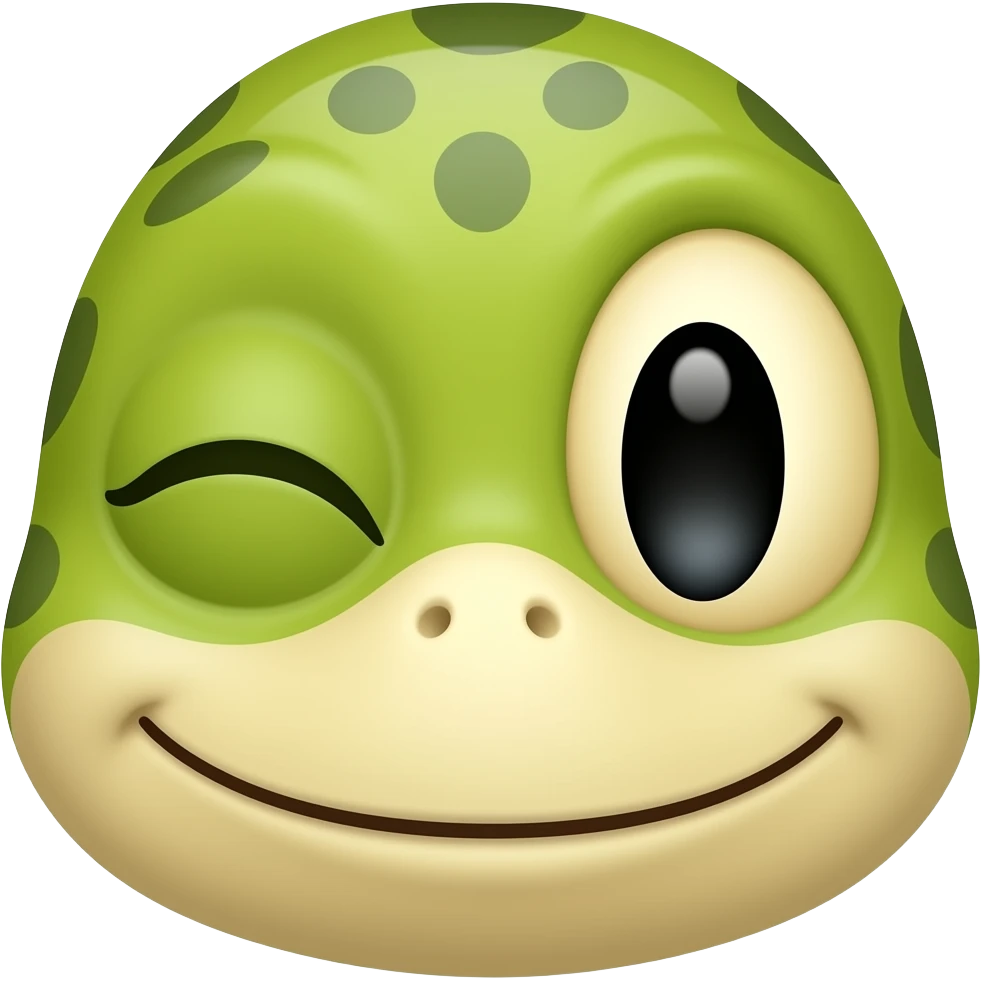 Turtle with this face: 🫪 (combination of 🐢+🫪). Quiero un emoji del estilo que te he mandado, no quiero una foto cartoon emoji