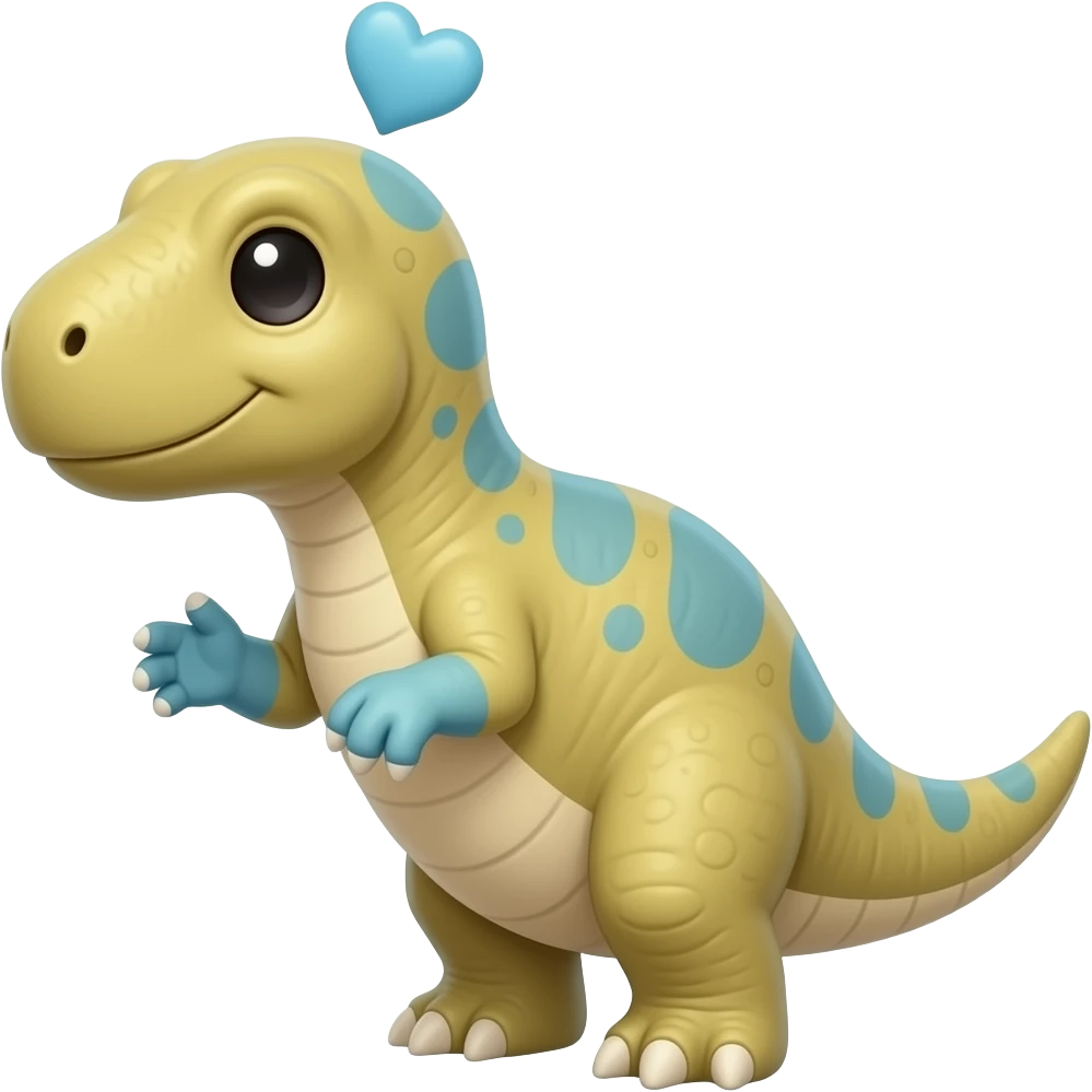 Carnosaure with cutes blue arms and heart by the head emoji