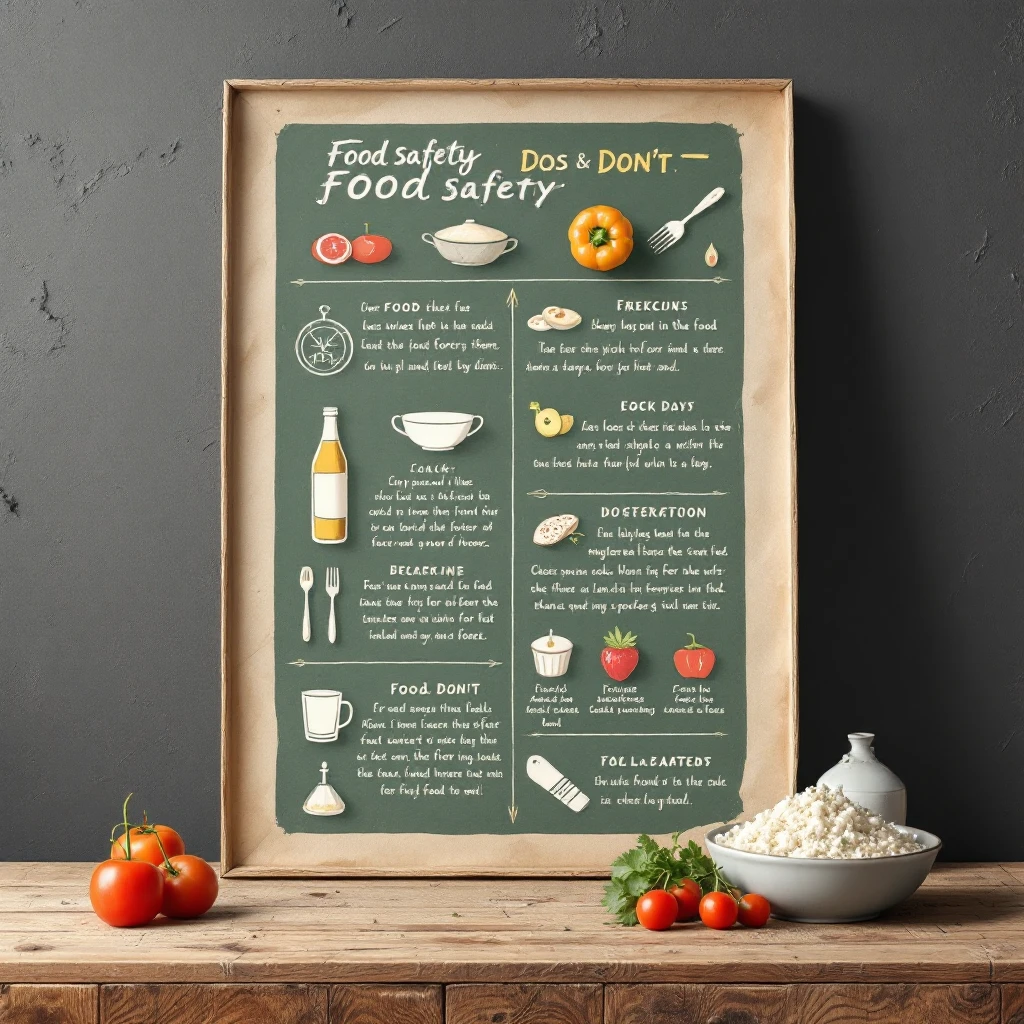 make a detail poster with title of "food safety dos and dont" emoji