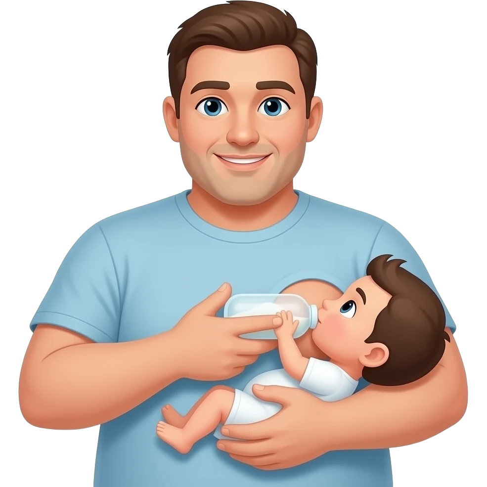 Full grown man getting breastfed emoji