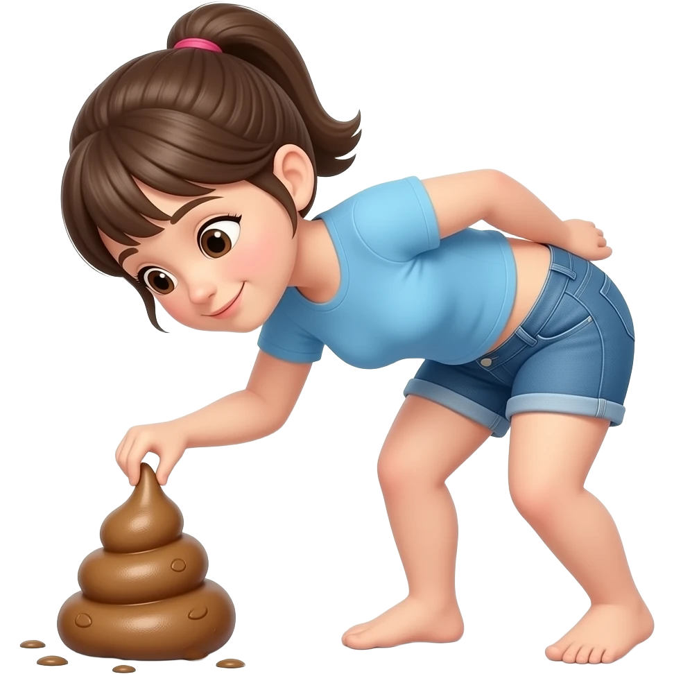 Girl pooping with no pants emoji