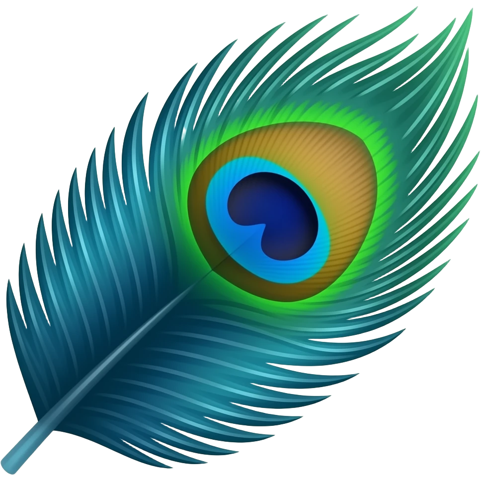 Peacock single feather emoji