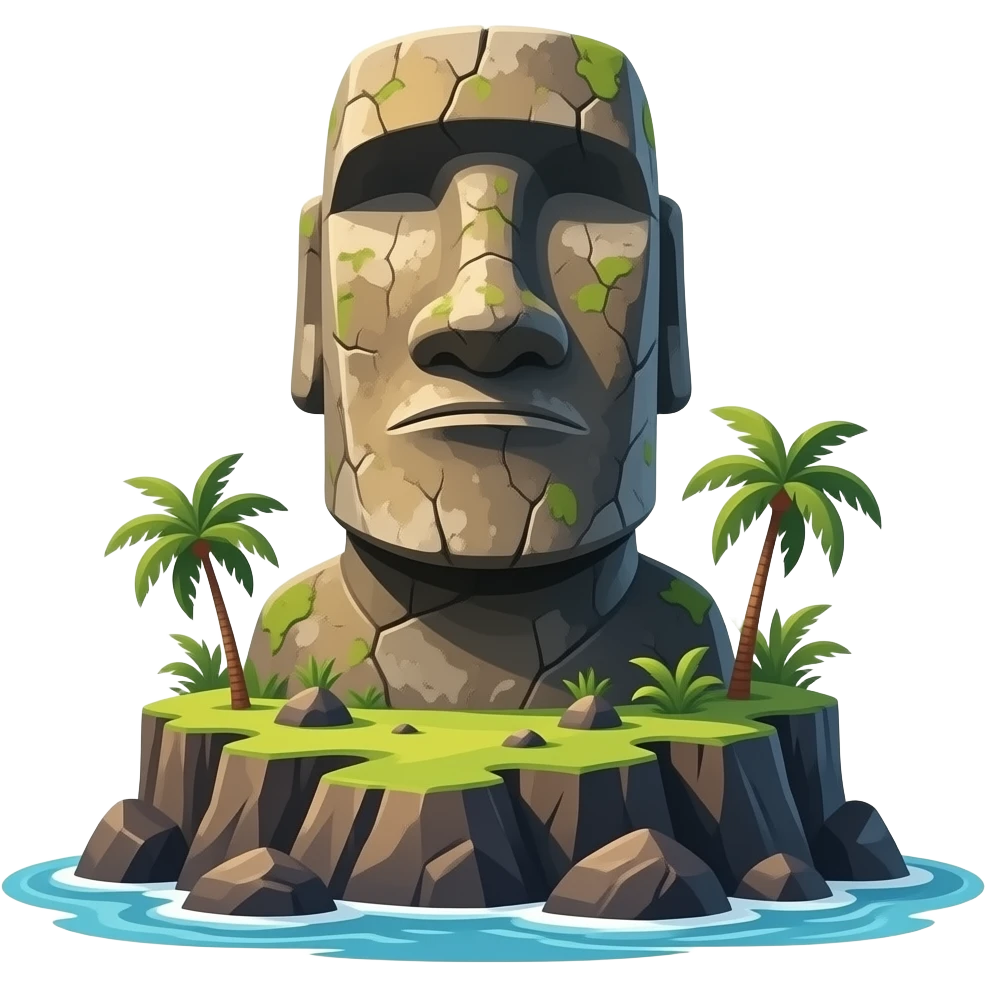 japanese stone statue like moai on easter island emoji