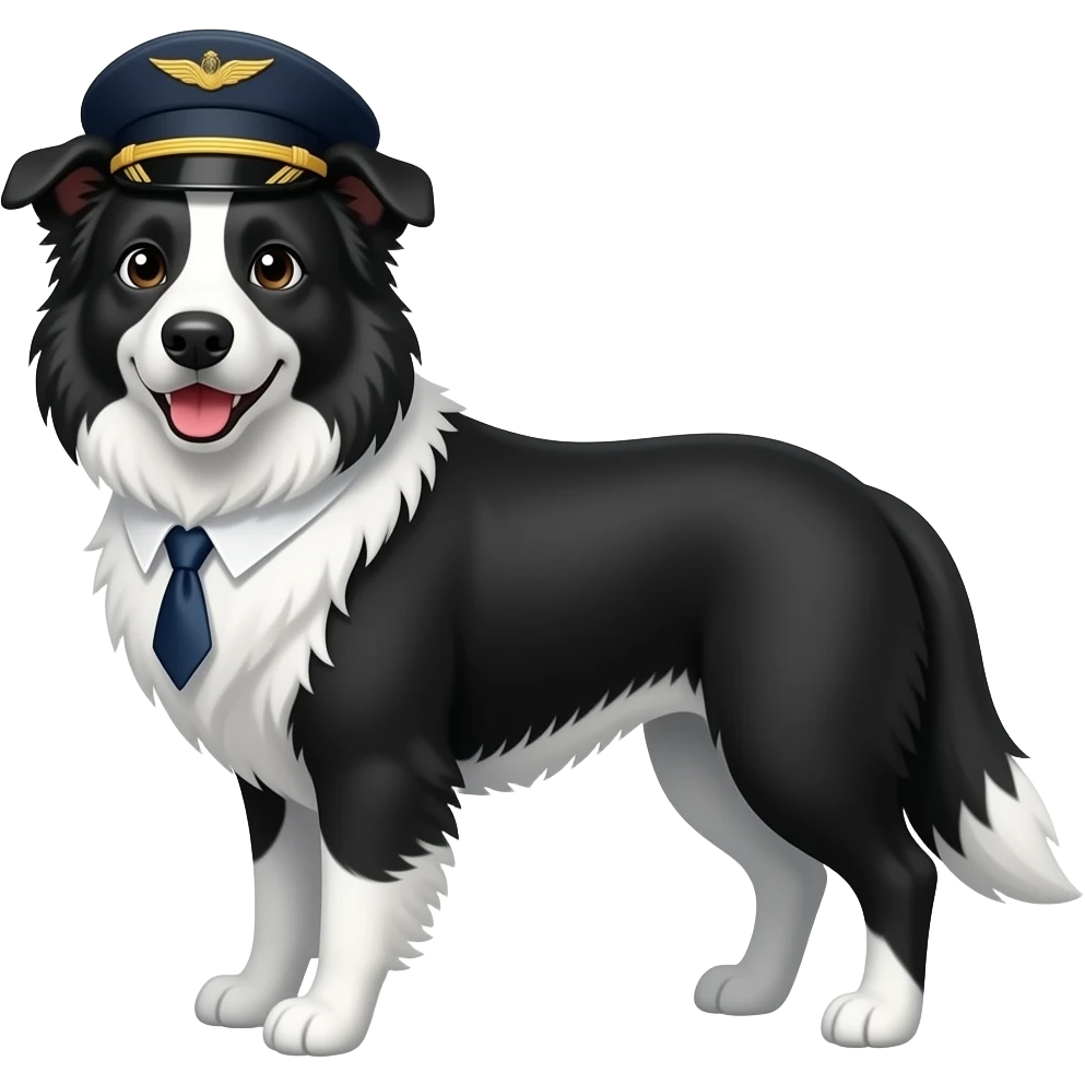 make a bordercollie airline pilot emoji