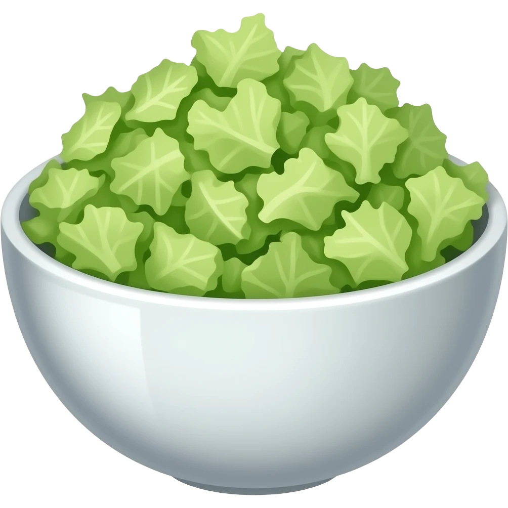 shredded lettuce in bowl emoji