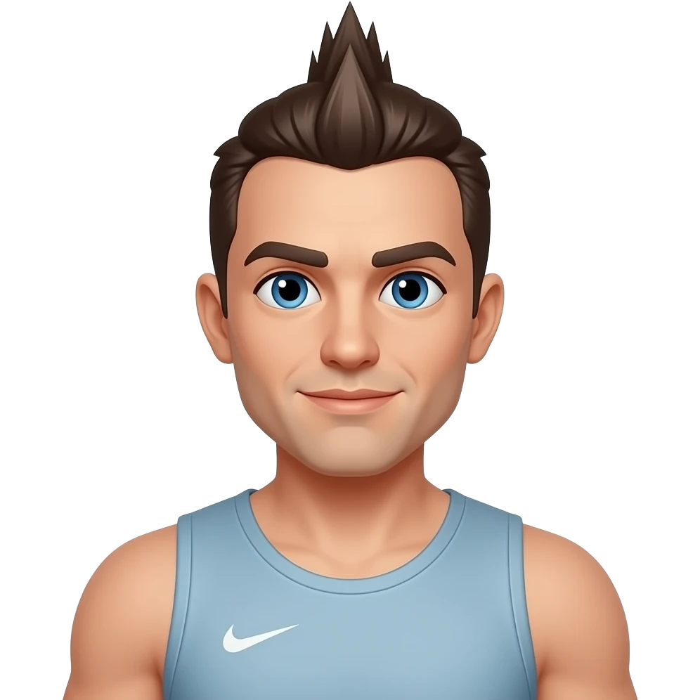 man skin mohawk and blue eyes and more broad shoulder emoji