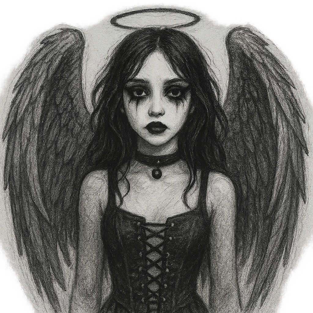 goth angel  remove background    emoji